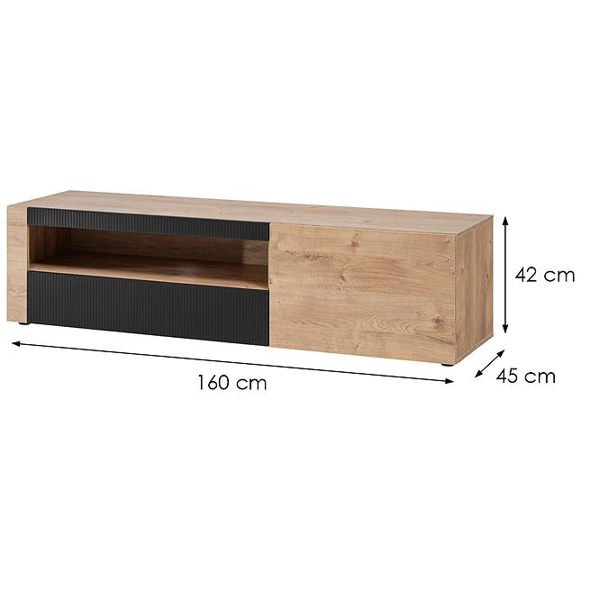 TV stolík Aron dub Ribbeck/Čierna