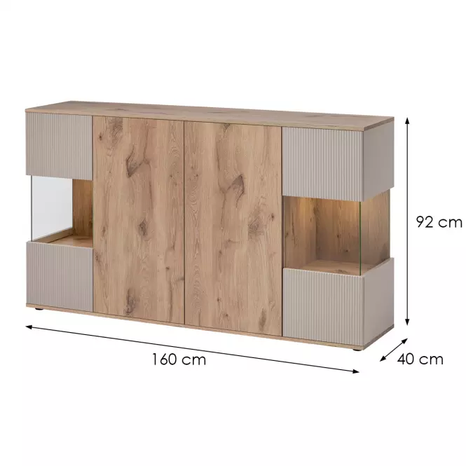 Komoda Catalina Dvc Ct Sb Dub Viking/Kašmír,2