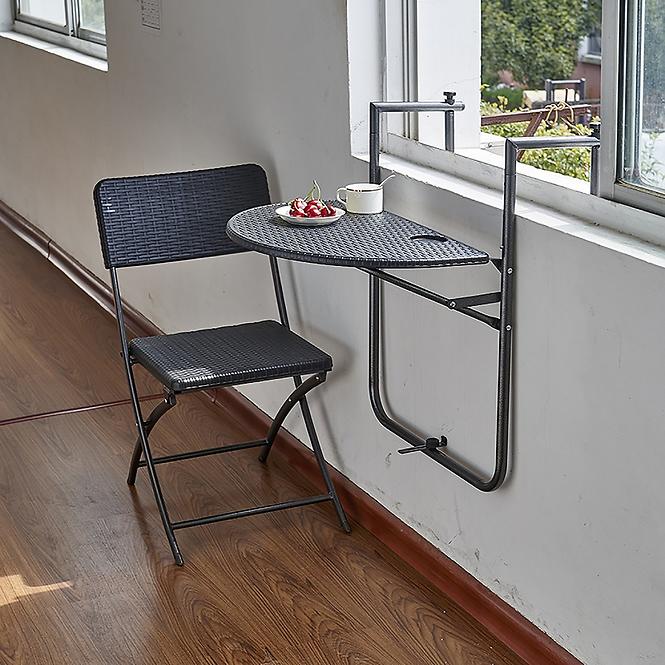 Balkónový stolík čierny