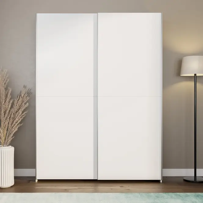 Skriňa s posuvnými dverami Chiselsdon 150,1cm- biela, dvojdverová