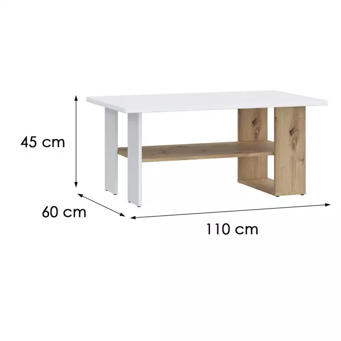 Konferenčný stolík Caldicot CFTT5210-M256 biely/dub artisan