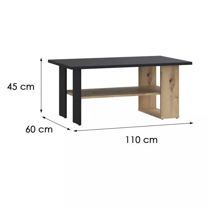 Konferenčný stolík Caldicot CFTT5210-M922 čierny/dub artisan,4