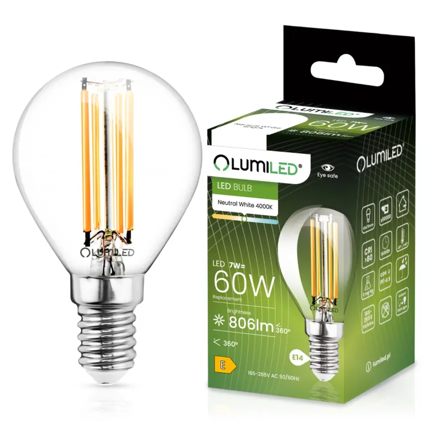 Žiarovka LED  FIL 7W E14 806LM NB