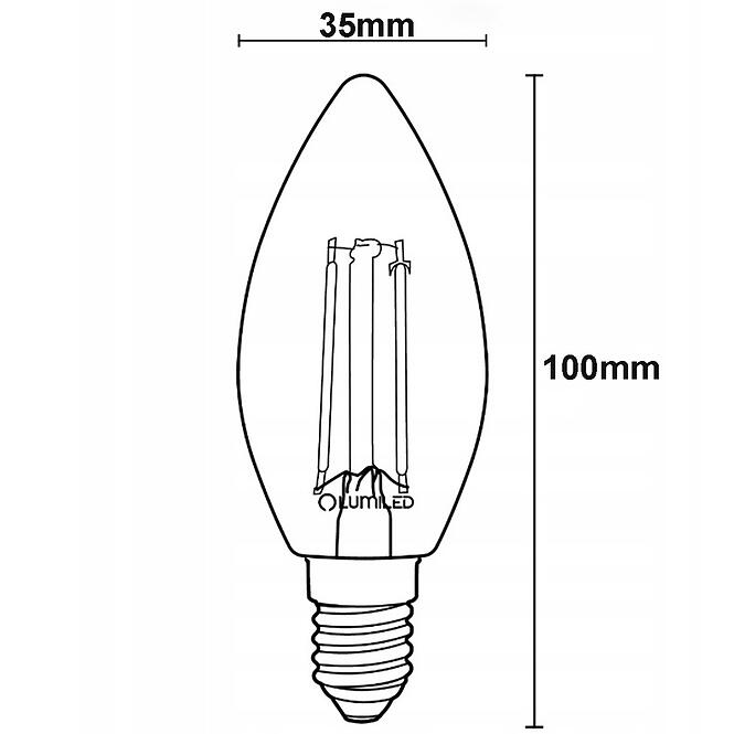Žiarovka LED sviečka FIL 7W E14 806LM 3000K CCD