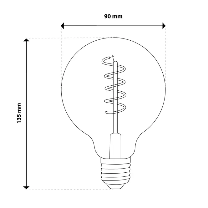 Žiarovka LED G95 filament 6W E27 2200K SMOKEY