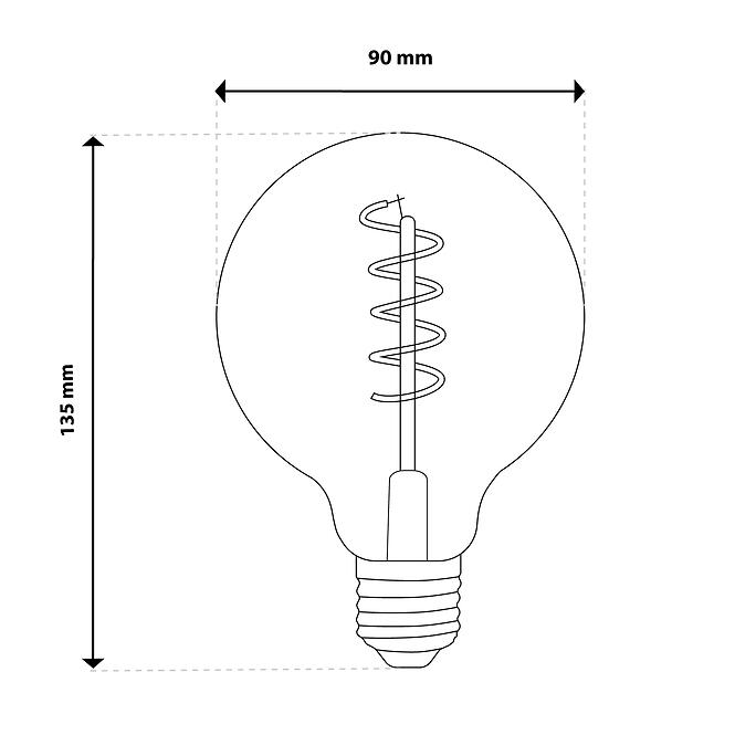 Žiarovka LED G95 filament 6W E27 2200K SMOKEY,4
