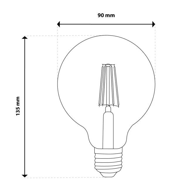 Žiarovka LED G95 filament 6W E27 660LM 2000K A,4