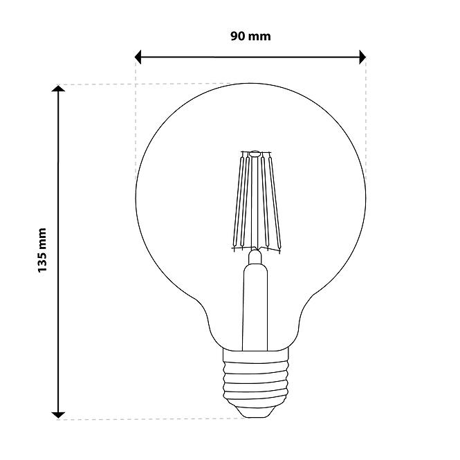 Žiarovka LED G95 filament 6W E27 660LM 2000K A,4
