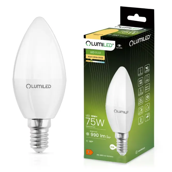Žiarovka LED sviečka 10W E14 1055LM CB,2