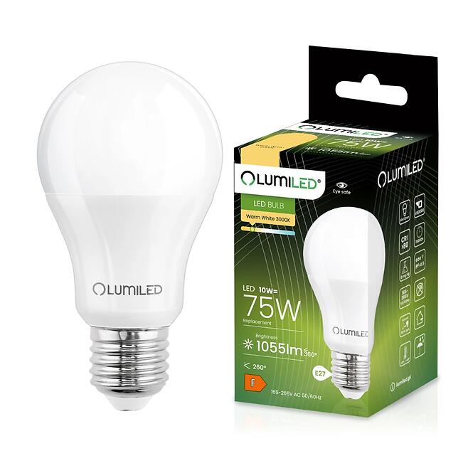 Žiarovka LED A60 10W 75W E27 1055LM 3000K