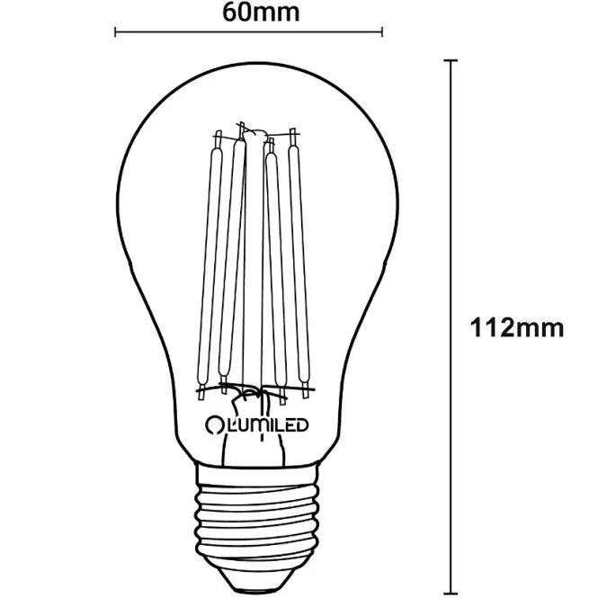 Žiarovka LED A60 FIL CL 7W 60W E27 806LM 4000K