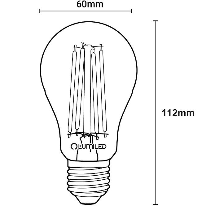 Žiarovka LED A60 FIL CL 7W 60W E27 806LM 4000K,4