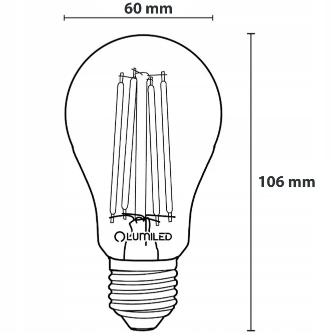 Žiarovka LED A60 FIL CL 8W E27 1055LM 3000K