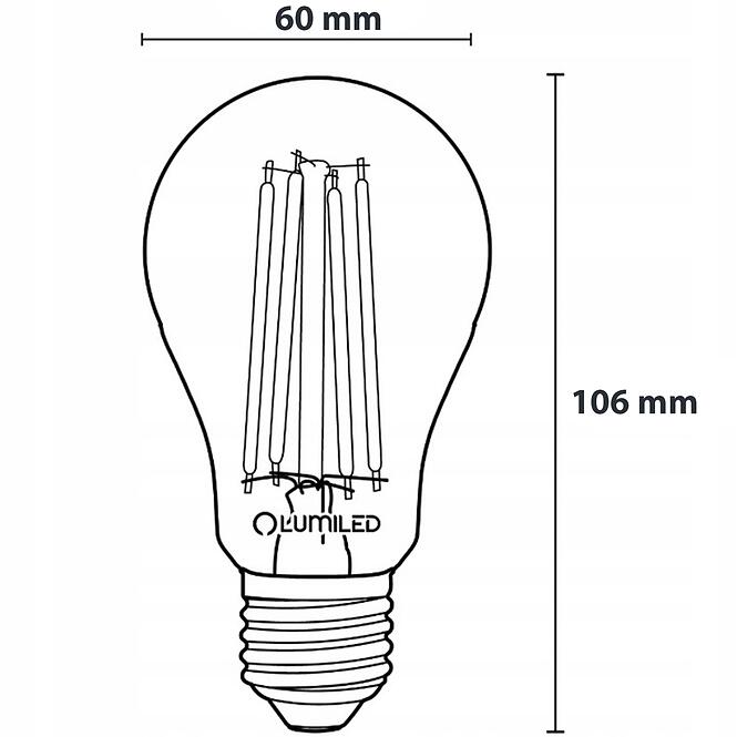 Žiarovka LED A60 FIL CL 8W E27 1055LM 3000K,4