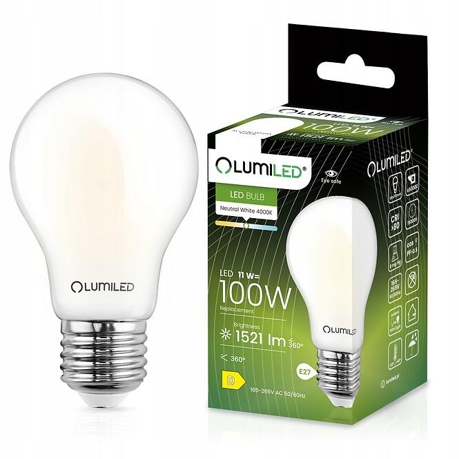 Žiarovka LED A60 FIL FR 11W E27 1521LM 4000K