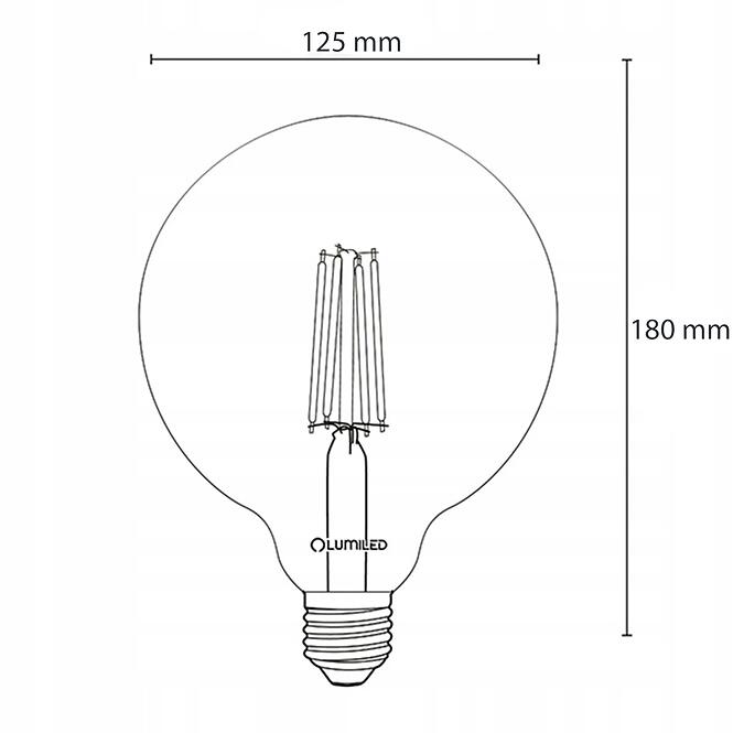 Žiarovka LED filament CL G125 7W E27 806LM 300,4
