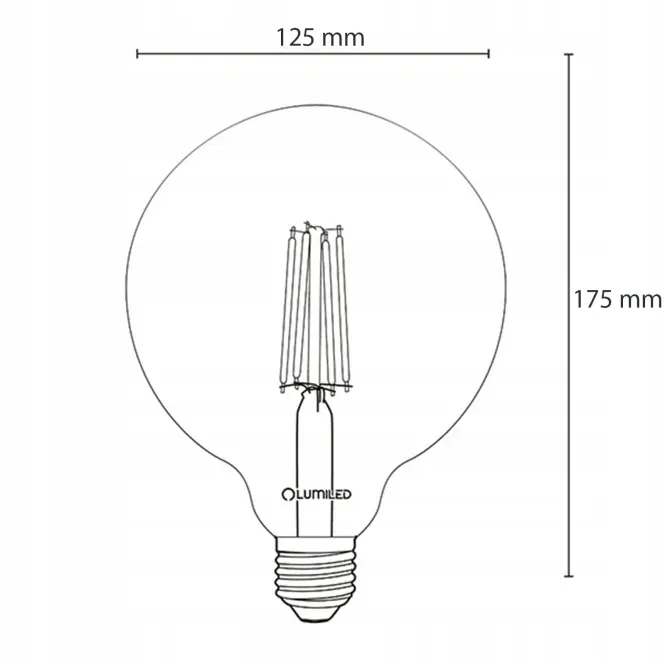 Žiarovka LED G125 filament 7W E27 806LM 2000K