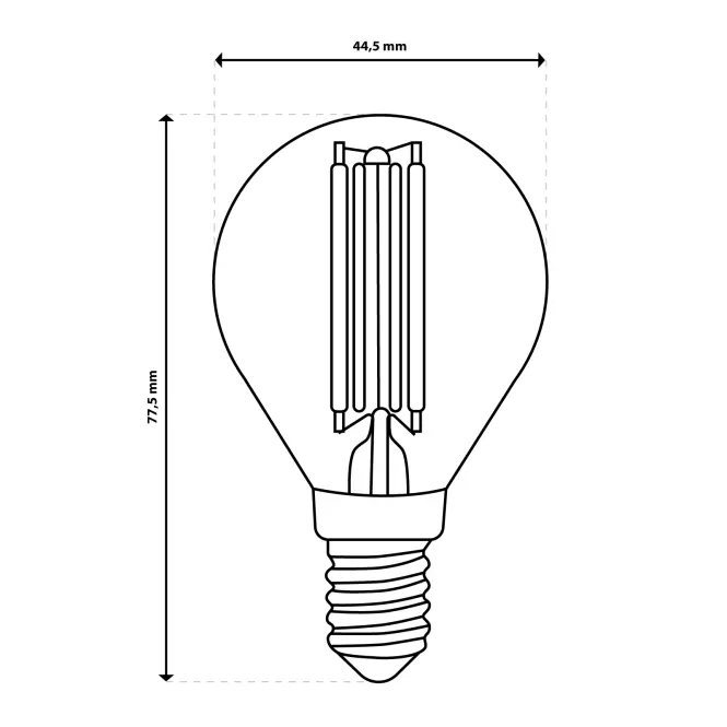 Žiarovka LED  FIL 4W E14 470LM NB