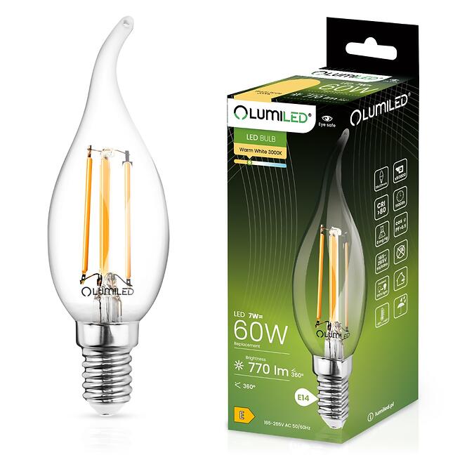Žiarovka LED plameň FIL CL 7W E14 806LM 3000K