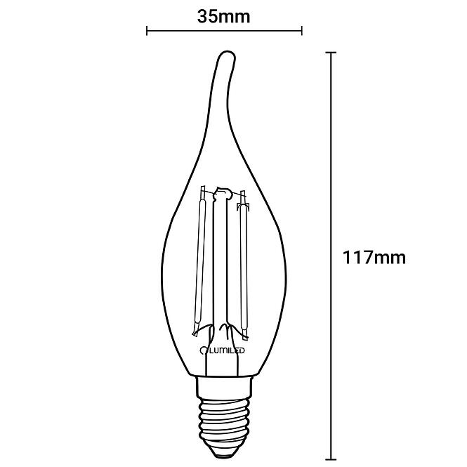 Žiarovka LED plameň FIL CL 7W E14 806LM 3000K
