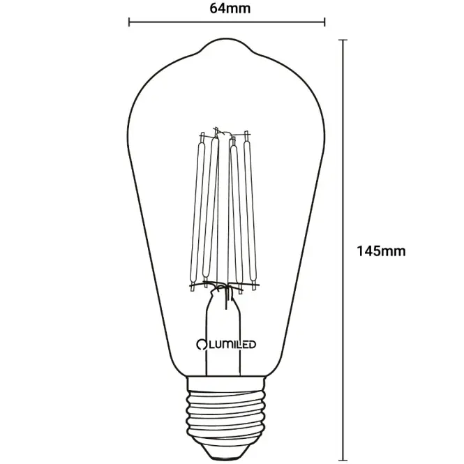 Žiarovka LED ST64 filament CL 8W E27 880LM 400