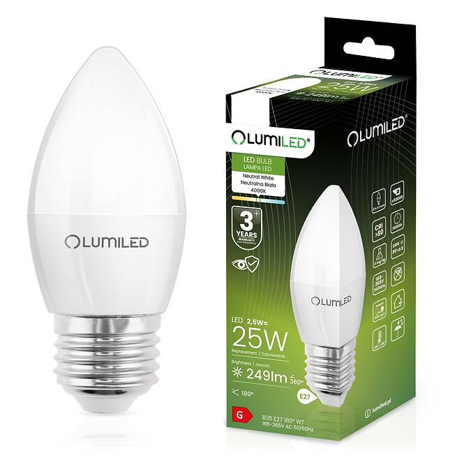 Žiarovka LED sviečka 2,5W E27 249LM NB