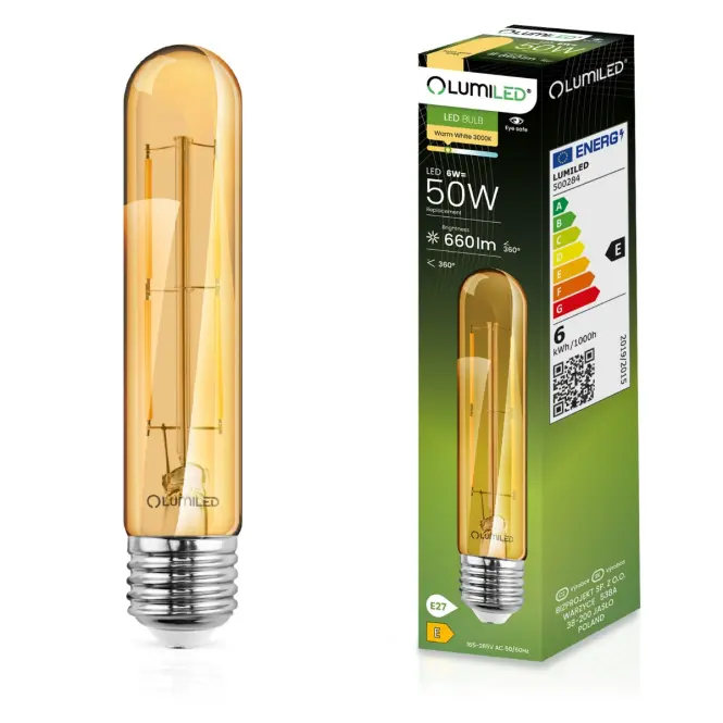Žiarovka LED T30 filament 6W E27 660LM 2000K A