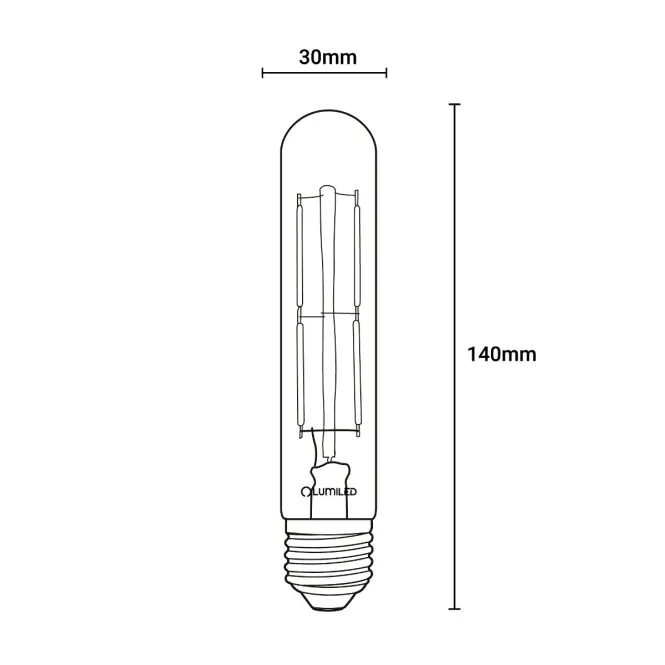 Žiarovka LED T30 filament 6W E27 660LM 2000K A,4