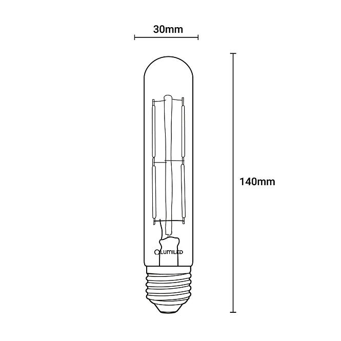 Žiarovka LED T30 filament 6W E27 660LM 2000K A,4