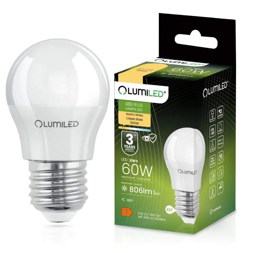 Žiarovka LED 8W E27 806LM CB