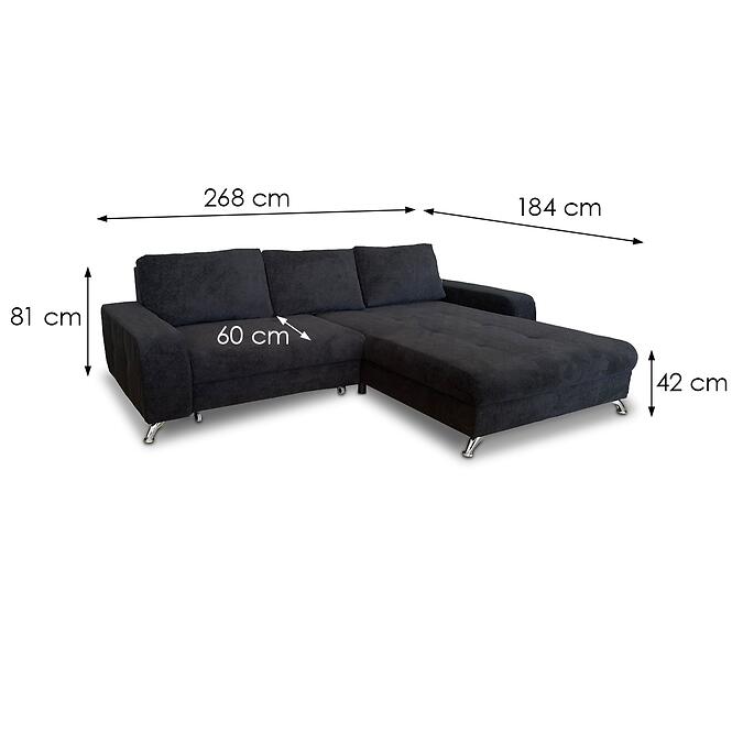 Rohová sedacia súprava Wenus P Bellini 19 čierna