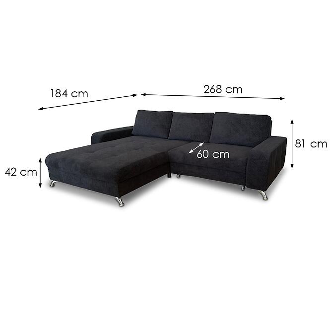 Rohová sedacia súprava Wenus L Bellini 19 čierna