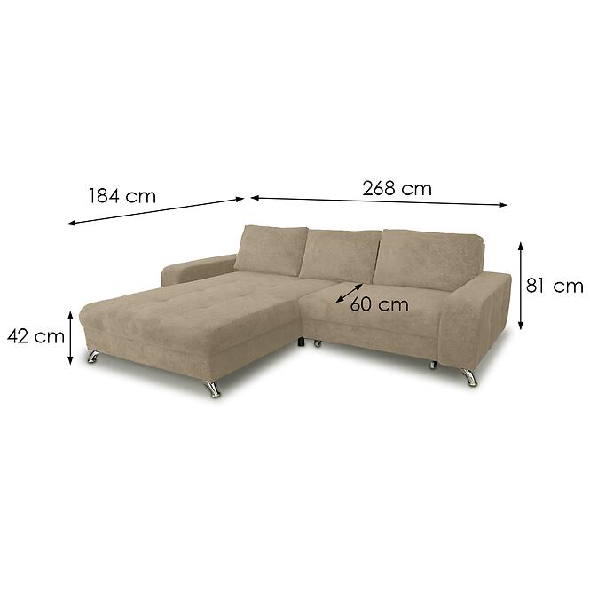 Rohová sedacia súprava Wenus L Bellini 6 béžová