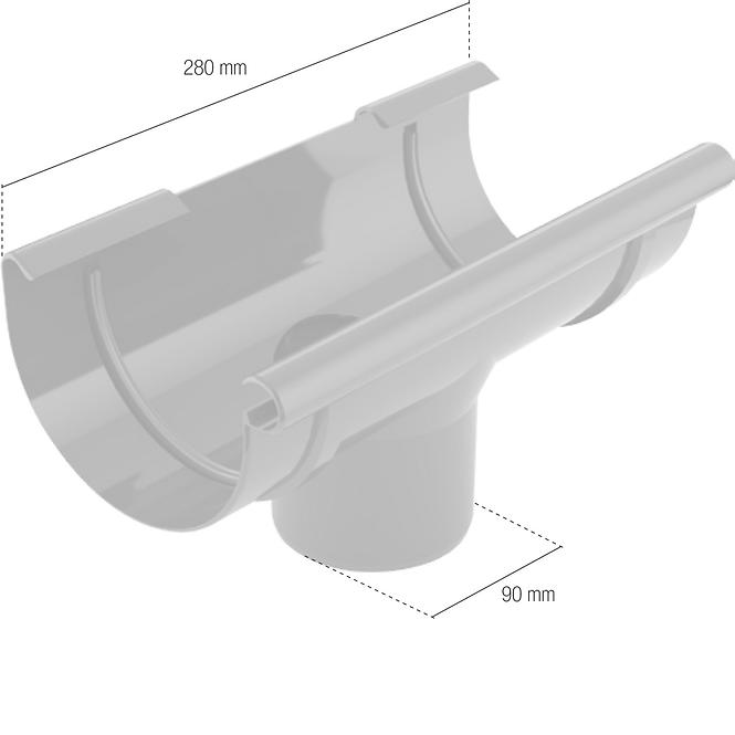 Odkvapový kotlík Bryza Ø 125/90 mm plastový grafit