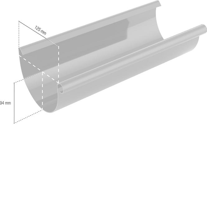 Odkvapový žľab Ø 125 mm plastový dĺžka 2000 mm grafit,2