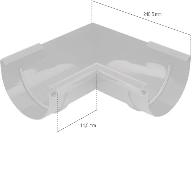 Roh pre odkvapový žľab Bryza vnútorný Ø 125 mm plastový grafit