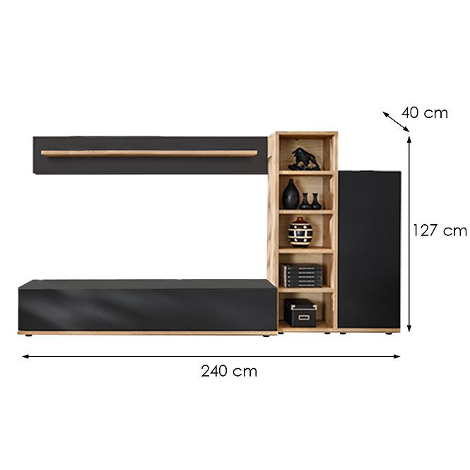 Obývacia stena Silk 3 Anwt Sk3 Antracit/Wotan