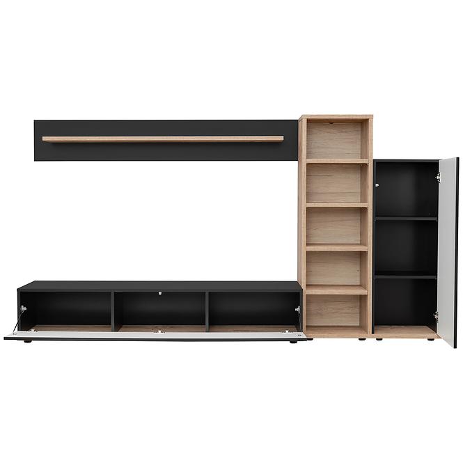 Obývacia stena Silk 3 Rzs Sk3 Dub Ribbeck/Čierna