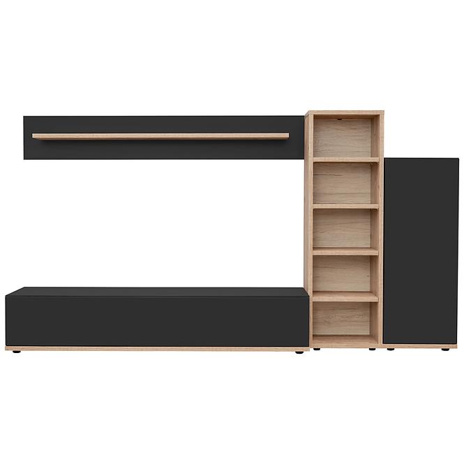 Obývacia stena Silk 3 Rzs Sk3 Dub Ribbeck/Čierna