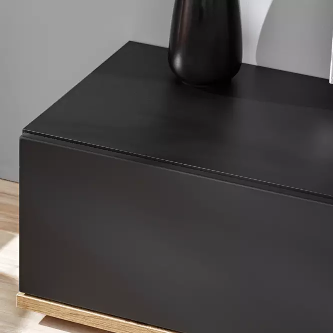 Obývacia stena Silk 3 Rzs Sk3 Dub Ribbeck/Čierna