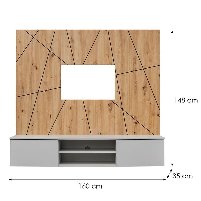 Obývacia stena Xari Pgas Xr G2 Perla Gray/Artisan,2