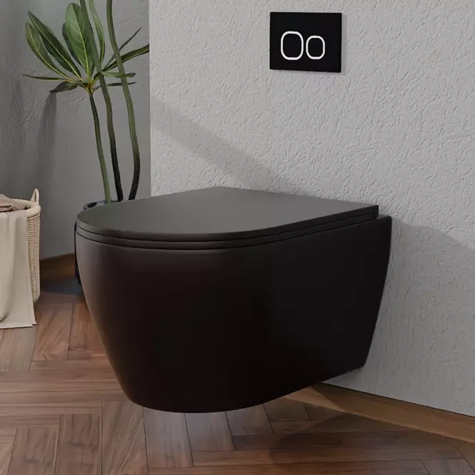 Závesná WC misa Totentanz black vírivá