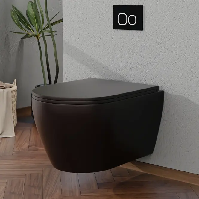 Závesná WC misa Totentanz black vírivá,2