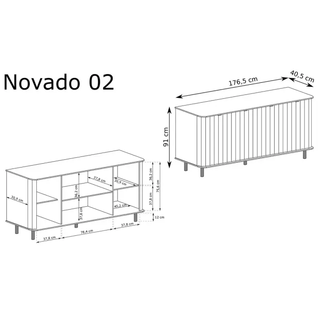 Komoda Novado 2nv 180 Clay Gray,6