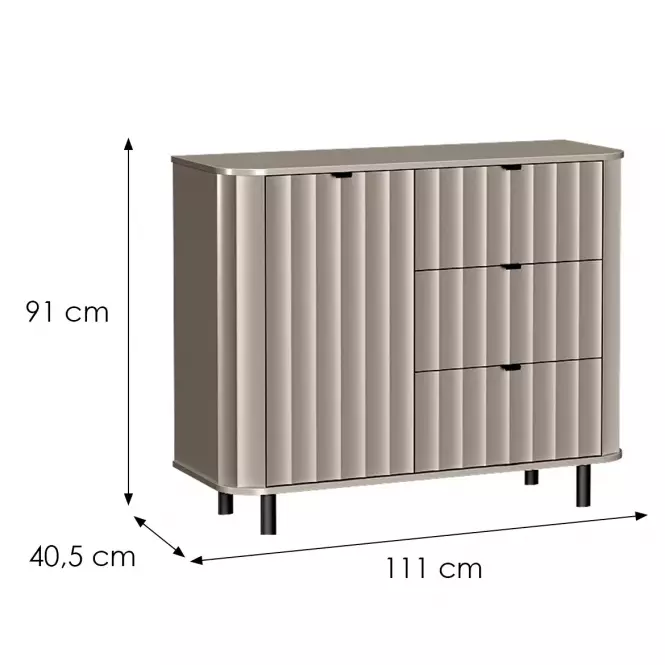Komoda Novado 3nv 110 Clay Gray
