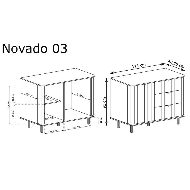 Komoda Novado 3nv 110 Clay Gray