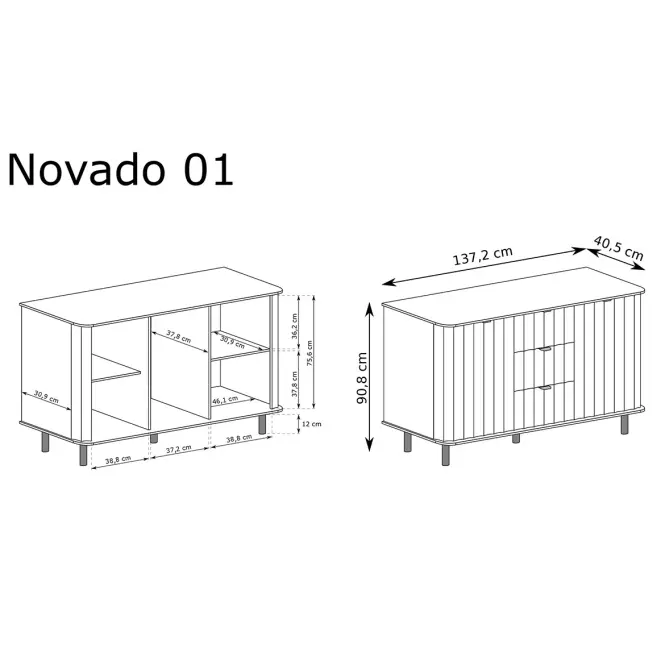 Komoda Novado 1nv 140 Biela klasika,3