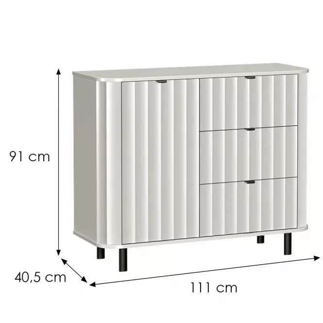 Komoda Novado 3nv 110 Biela klasika
