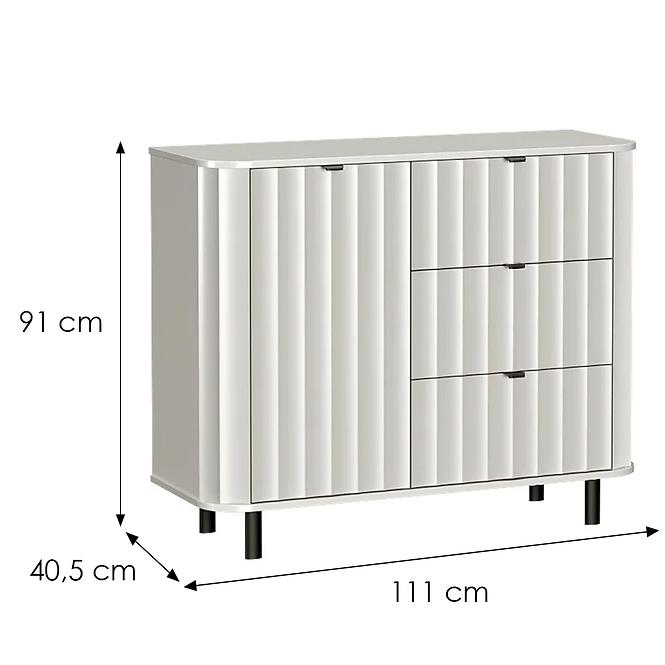 Komoda Novado 3nv 110 Biela klasika