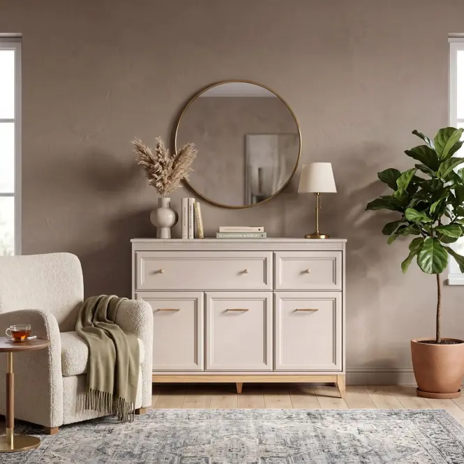 Komoda Windsor 1w 135 kašmír/dub prírodný,7